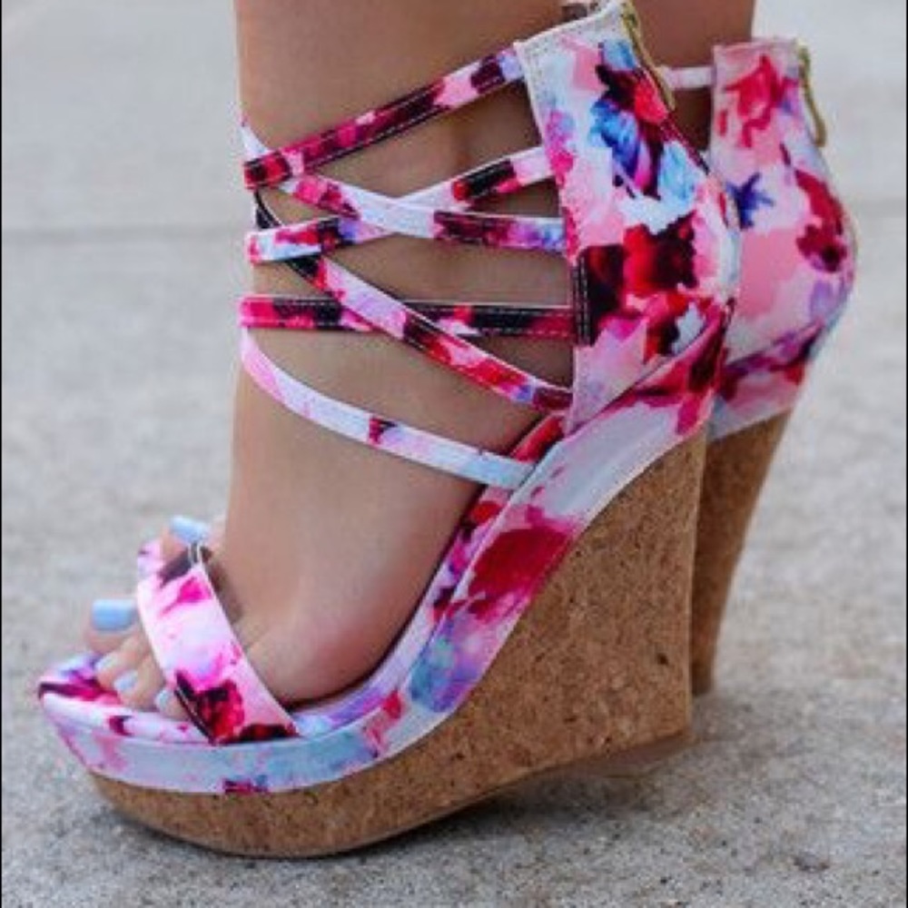 High wedges only worn once.